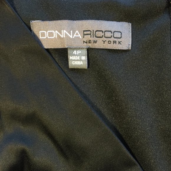 Donna Ricco New York Black Dress Size 4P - Picture 4 of 5